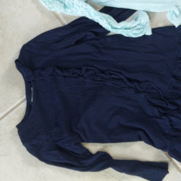 Girls size 6 navy top and sea glass top - Picture 2 of 6